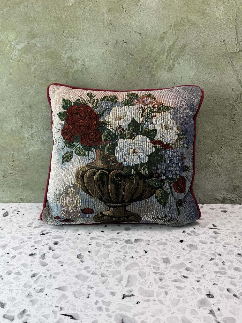 Glynda Turley Floral Still Life Tapestry Accent Throw Pillow 10”